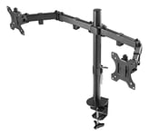 DELTACO Gaming Dual Monitor Holder - Holder for Monitors Stand Monitor Stand Monitor Holder Table Mount Screen Mount Table Holder 2 Monitor Holders VESA 75 x 75 13-32 Inches