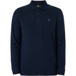 Timberland Polotröjor med långa ärmar Slim Fit långärmad pikétröja broderad logotyp Blå herr