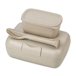 Koziol Candy Ready Set Med 3x Lunchbox Och Bestick Beige