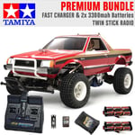 TAMIYA RC 58384 Subaru Brat - 2 Bodies 1:10 Premium Stick Radio Bundle