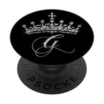 Initial Letter G Tiara Crown Queen Princess Royal - Crown G PopSockets Swappable PopGrip