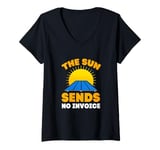 Womens Funny The Sun Sends No Invoice Funny Solar Power V-Neck T-Shirt