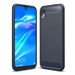 Huawei Y5 (2019) Carbon Fibre Fleksibel Plastik Deksel - Mørke Blå