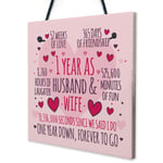 1st Wedding Anniversary Gifts First Wedding Anniversary Presents Keepsake Plaque