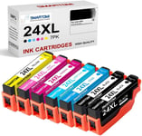 24XL Cartouches d'encre Compatible pour Epson 24 XL pour Epson Expression Photo XP-55 XP-750 XP-760 XP-850 XP-860 XP-950 XP-960 XP-970 Series (7 Packs)