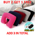 Inflatable Travel Neck Pillow - Soft Flight Rest/support Cushion Head & Neck