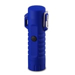 Waterproof Lighter USB Plasma Lighter Rechargeable Electric Lighter Waterproof with Flashlight Flameless Lighter Windproof Arc Lighter for Outdoor Camping Hiking,blue