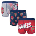 Arsenal FC Official Football Gift 3 Pack Boys Boxer Shorts Red 11-12 Years