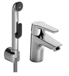 Hansa 51462293 Mitigeur monocommande Hansapolo DN15-Avec douchette Fonctionnelle, mousseur Cascade-Réinitialisation Automatique Bec-Flexible de Douche : 1600 mm