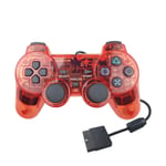 Handkontroll Playstation 2 Transparent/Röd