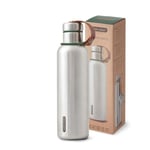 BLACK+BLUM - Water Bottle - Stainless Steel Thermal Insulated Leak Proof Travel Thermo Flask with Wide Spout and Stylish Vegan Leather Carry Loop - Keeps Hot for 12 hrs, Cold for 24 hrs, Olive - 750ml