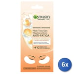 6x Garnier Masque Yeux Anti Fatigue Avec Jus De D'Orange Et Acide Hyaluronique