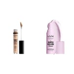 NYX Professional Makeup Anti-Cernes, Correcteur, Contouring, Tenue 24h, Teinte : Deep Cool & Base de Maquillage pour Teint Lisse et Uniforme, Racine de Guimauve, Formule Vegan, 30 ml