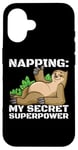 iPhone 16 Napping Superpower Power Nap Lazy Pajama Day Sleep Sloth Case