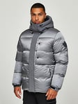 Zavetti Canada Tivio Padded Coat - Monument, Light Grey, Size S, Men