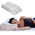 Mabel Home Sandwich Pillow, Adjustable Memory Foam Pillow, Cervical Pillow for Neck Pain, Neck Support for Back, Stomach, Side Sleepers, Orthopedic Contour Pillow