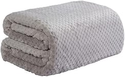 Dreamscene Luxury Waffle Soft Mink Warm Throw Over Sofa Bed Blanket, Silver Grey, Single - 125 x 150 cm (Pack of 2)