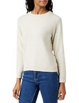 Vero Moda Femme Vmdoffy O-neck Blouse Noos Pull, Beige (Birch Detail: Melange), M EU