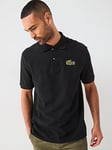 Lacoste Relaxed Fit Signature Large Croc Polo Shirt - Black, Black, Size M, Men