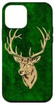 Coque pour iPhone 12 mini Bois de cerf sur émeraude vert foncé