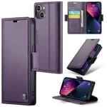 Apple Iphone 14 Plus      Pu Wallet Case    [Purple]