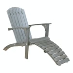 Baltic Garden Däckstol Kungshamn med fotpall KUNGSHAMN deck chair incl. foot stool, ashgrey 500378-3