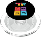 I Love The 80s Eighties Retro Party Disco Vintage Dance 80 PopSockets PopGrip for MagSafe