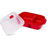 Good 2 Heat Plus Microwave Rect 2 compartment divided container 1.3L, Red