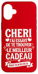 Coque pour iPhone 16 Plus Tee Shirt Saint Valentin Cheri Amour Amoureux Couple Humour