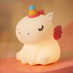 Unicorn-yövalo, LED Squishy Cute -lamppu, yövalo tytöille, silikoninen yksisarvinen valo, himmennettävä lasten vauvojen makuuhuoneen yövalo, ladattava kosketuslamppu