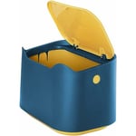 Petite Poubelle de Table, Mini Poubelle de Bureau Cuisine en Stylé Plastique avec Couvercle à Bouton Poussoir, Push Top Poubelle Cuisine Trash Can