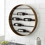 FirsTime & Co. Gold Riverland Wine Rack, Wall Mounted Floating Shelf for Bedroom, Kitchen, Living Room, Bathroom, Home Office, Metal, 31.5 x 4.75 x 31.5 inches