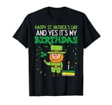 Happy St Patricks Day Birthday Leprechaun Bday Party Boys T-Shirt