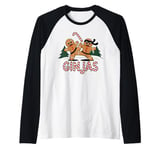 Funny Ginjas Gingerbread Cookie Ninjas Ugly Christmas Pajama Raglan Baseball Tee