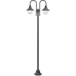 Maison Chic - Lampadaire de jardin Lampe sur Pied d'extérieur Lampe De Jardin E27 220 cm Aluminium 2 lanternes Bronze 50085