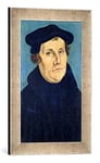 Kunst für Alle 'Image encadrée de Lucas Cranach l'Ancien Portrait of Martin Luther (1483–1546) 1529, d'art dans Le Cadre de Haute qualité Photos Fait Main, 30 x 40 cm, Argent Raya