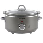 Salter Cosmos 3.5 L Slow Cooker – 3 Heat Settings, Dishwasher Safe Removable Ceramic Pot, Tempered Glass Lid, Family Batch Cooking, Cool-Touch Handles, Keep Warm, Stews, Casseroles, 200W, EK6249