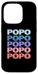 Coque pour iPhone 14 Pro Funny Modern Repeated Text Design Popo Grandpa Granddad