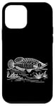 Coque pour iPhone 12 mini Line Art Aquariophilie et ichtyologiste Silver Arowana