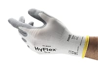 Ansell HyFlex 11-800 Professional Work Gloves, Abrasion Resistant Nitrile Coating with Firm Grip, Multipurpose Protection Gloves, Mechanical and Industrial Safety, White, Size L (12 Pairs)