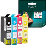 4 kpl Epson T1291 T1292 T1293 T1294 XL -tulostinmustekasettien sarja , 18 ml ja 610 sivua mustaa , 15 ml ja 950 sivua kutakin väriä , yhteensopiva STYLUS BX305 SX230 SX235 SX425 SX435 kanssa.