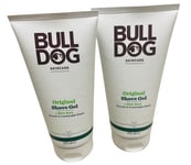 2x Bulldog  Original Shave Gel Mens Skincare Grooming 175 ml Christmas Gift