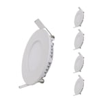 Spot led Extra Plat Downlight Rond 6W Blanc (Pack de 5) - Blanc Neutre 4000K - 5500K Silamp