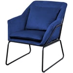 SVITA JOSIE Fauteuil rembourré Fauteuil d'appoint bleu Fauteuil relax simple Velours