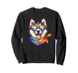 Pride Dog Rainbow Husky Dog LGBT Puppy LGBTQ Love Pride Sweatshirt