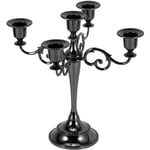 5- Candelabre en metal pour bougie Grand bougeoir de l'evenement mariage Chandelier (Noir)