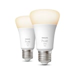 Pack de 2 ampoules connectées Philips Hue White E27 75W pour une ambiance lumineuse personnalisable - Neuf