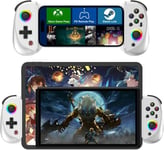 Manette De Jeu Sans Fil Bluetooth Pour Ipad/Tablette,Manette Télescopique Rvb Pour Iphone Android/Ios/Pc/Smartphones 13-25Cm(Blanc