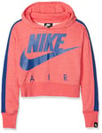 Nike G NSW Crop PE AIR Sweat-Shirt Fille, Ember Glow/HTR/Indigo Force/in, FR : M (Taille Fabricant : M)