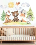 Wallstickers Dyr - Sett 14stk | Mini Dekor - Skogsdyr Baby